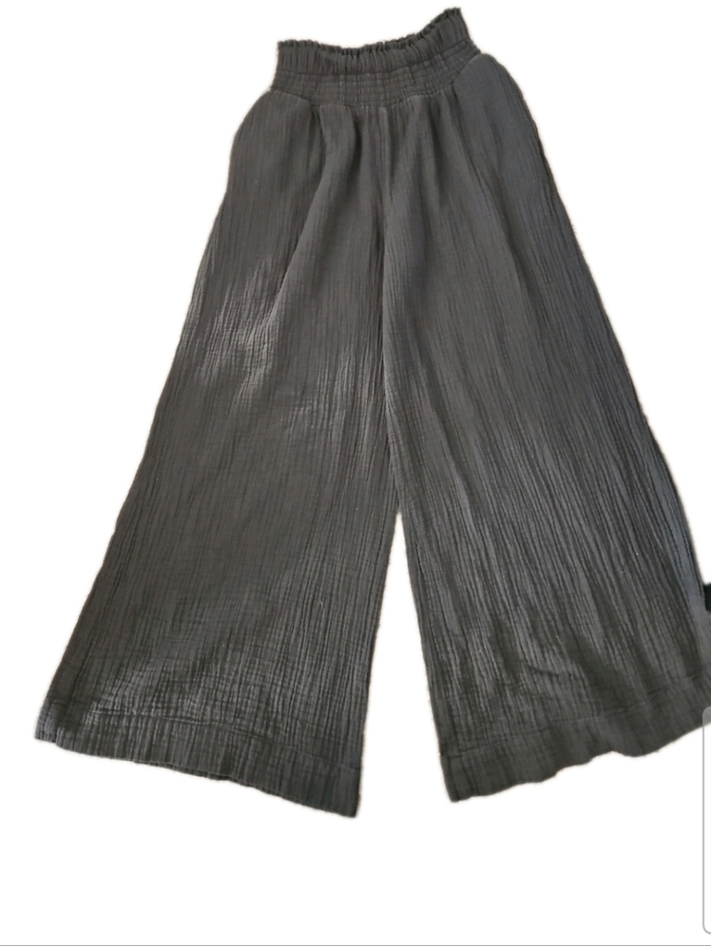 Anthropologie Wide Leg Smocked Boho Flowy Gauze Resortwear Beach Vacation PantXS - Picture 4 of 12